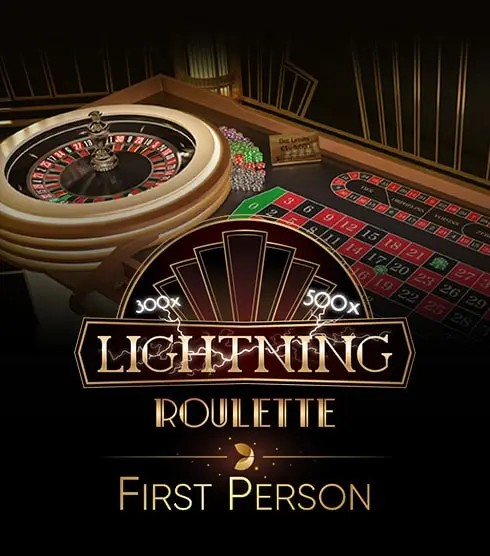 First Person Lightning Roulette online game logo by Evolution on le-bull-casino.pt